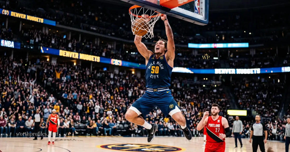 Home 12 Aaron Gordon playing for Denver Nuggets during NBA game