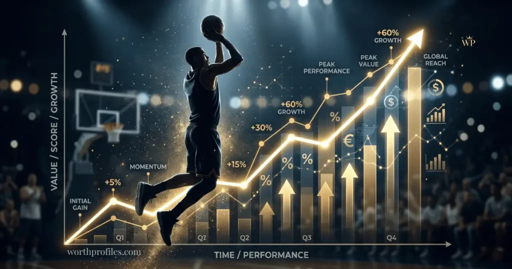 Aaron Gordon Net Worth (2026): Salary, Contract & Career Earnings 3 Aaron Gordon net worth growth chart concept