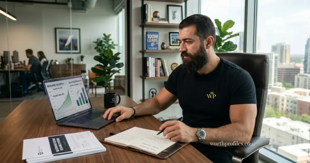 Alex Hormozi Net Worth (2026): Income, Businesses & Wealth Breakdown 1 Alex Hormozi net worth calculation business charts