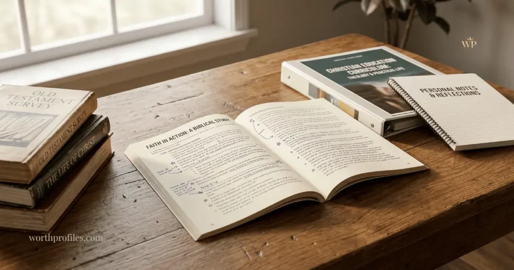 Bill Gothard Net Worth: Real Estimate, Income Sources & Financial Breakdown 3 Religious teaching materials and study books on table