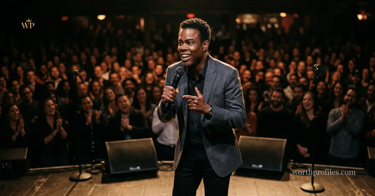 Chris Rock performing stand-up comedy on stage