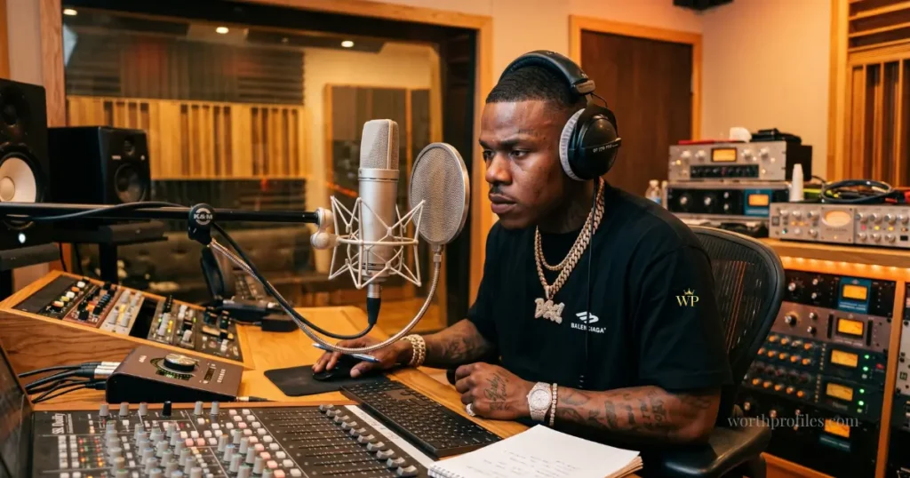 DaBaby net worth: How much is he worth in 2026? 2 DaBaby recording music in studio during his breakthrough career phase