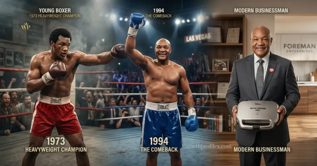 George Foreman Net Worth (2026): Surprising Truth Behind His $300M Fortune 4 George Foreman career timeline from boxing to business