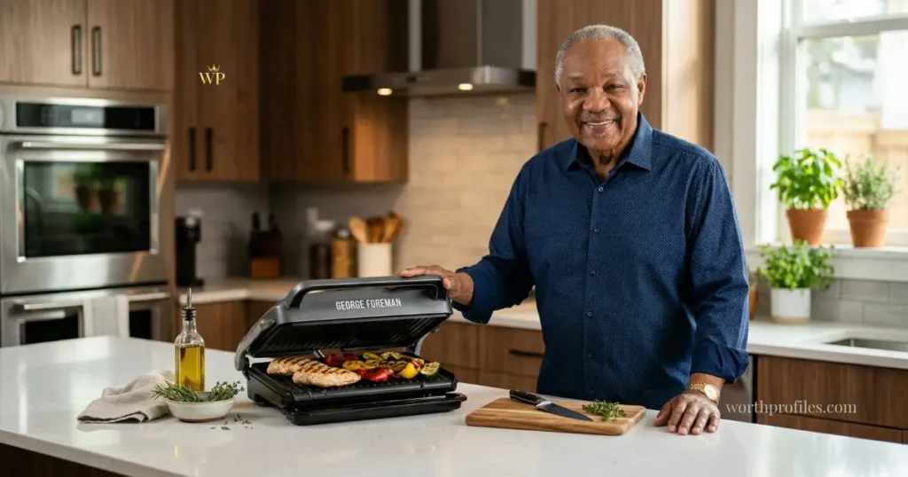 George Foreman Net Worth (2026): Surprising Truth Behind His $300M Fortune 2 George Foreman promoting grill business and endorsement deal