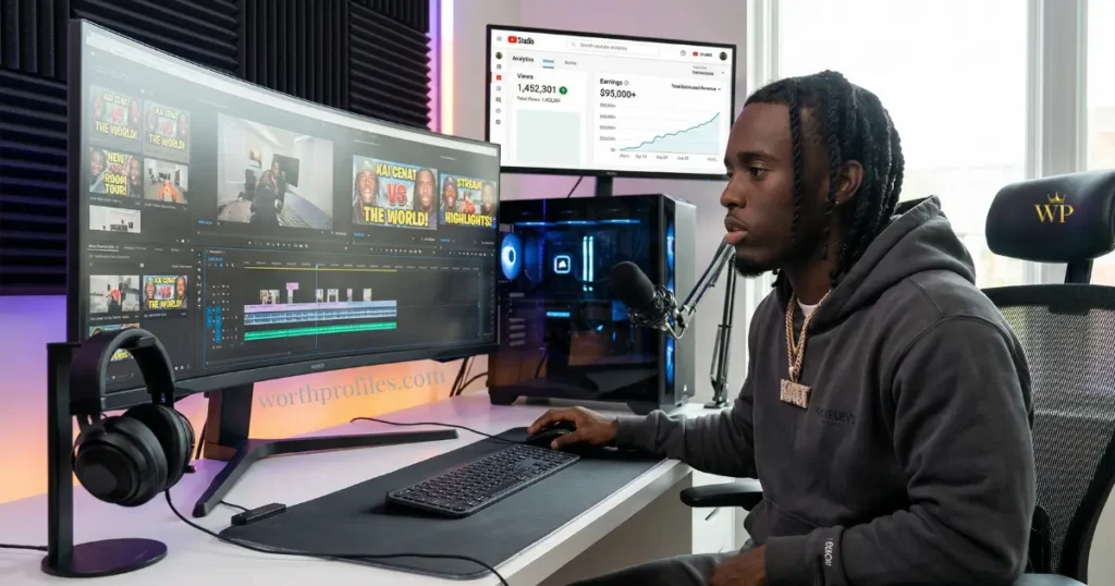 Kai Cenat Net Worth (2026): Earnings, Income & Full Breakdown 3 YouTube ad revenue and video views growth illustration