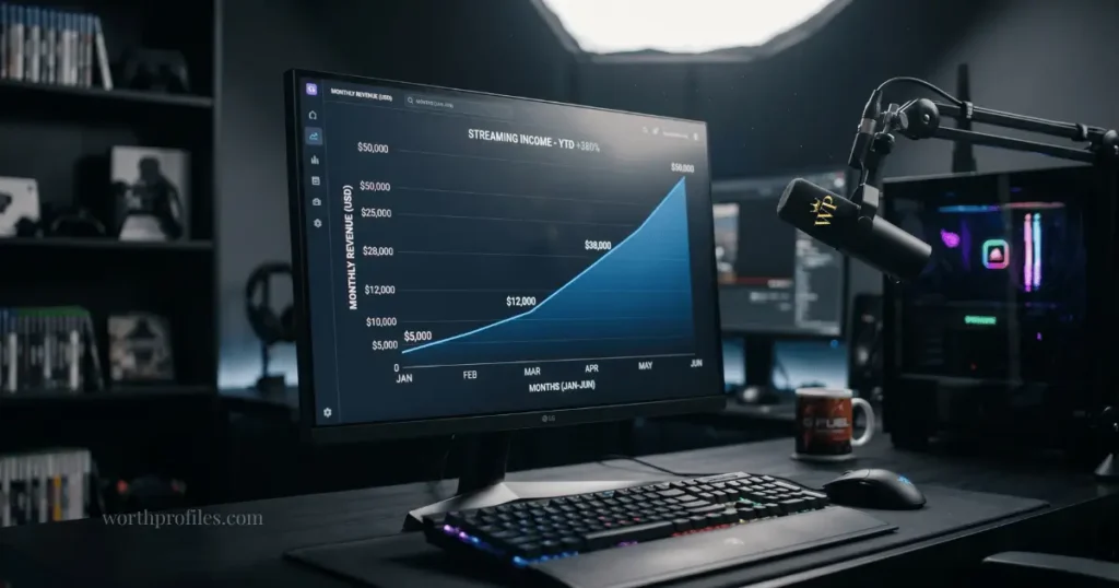 N3on Net Worth (2026): Income, Earnings & How He Makes Money 4 Graph showing growth in streamer net worth over time