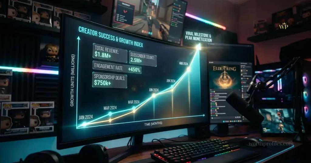 Sketch Net Worth 2026: Income Breakdown and Real Earnings 4 streamer net worth growth timeline chart