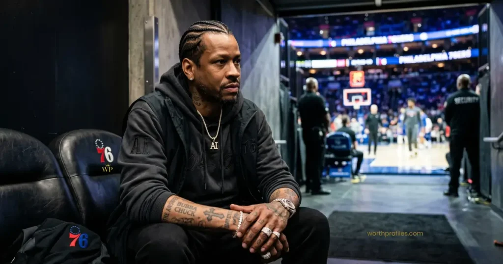 Allen Iverson Net Worth in 2026: How the NBA Icon Made and Lost Millions Allen Iverson looking serious during an NBA-style portrait representing his 2026 net worth story