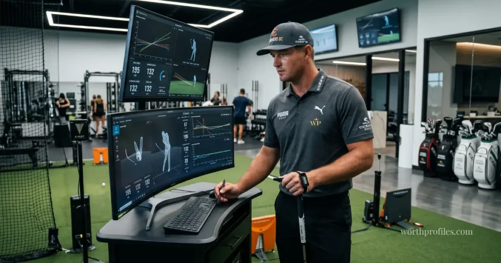 Bryson DeChambeau Net Worth in 2026 5 Bryson DeChambeau training with golf technology equipment