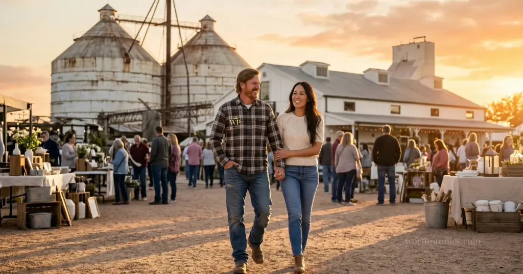 Chip and Joanna Gaines Net Worth 6 Chip and Joanna Gaines walking through Magnolia Market together