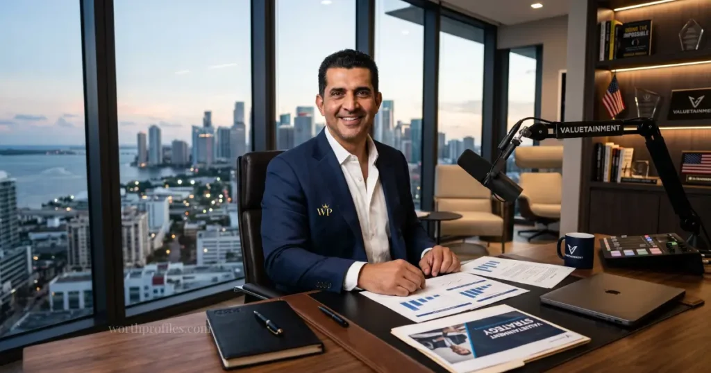 Patrick Bet-David Net Worth: How He Built His Business Empire Patrick Bet-David in a luxury office discussing business growth and entrepreneurship