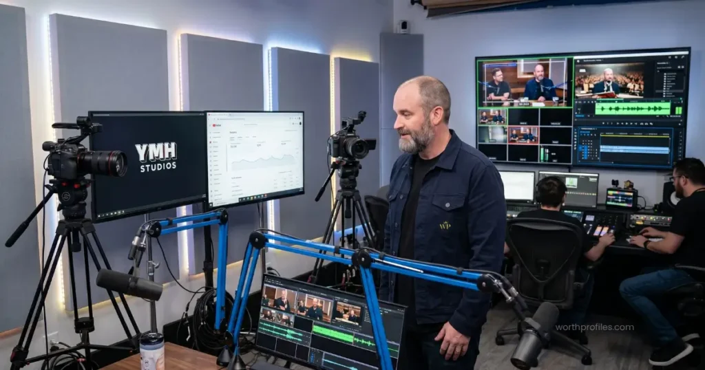 Tom Segura Net Worth in 2026 4 Tom Segura inside a creator-owned podcast production studio
