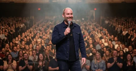 Tom Segura Net Worth in 2026 Tom Segura performing stand-up comedy during a sold-out tour in 2026